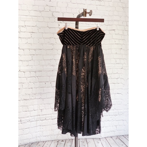 SOLD $168 FREE PEOPLE Dark Fairy Velvet Midi Dress - Picture 5 of 8